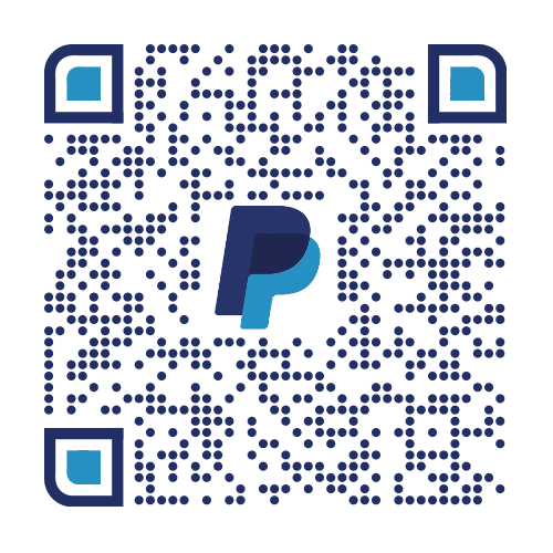 A qr code with paypal signs all over.